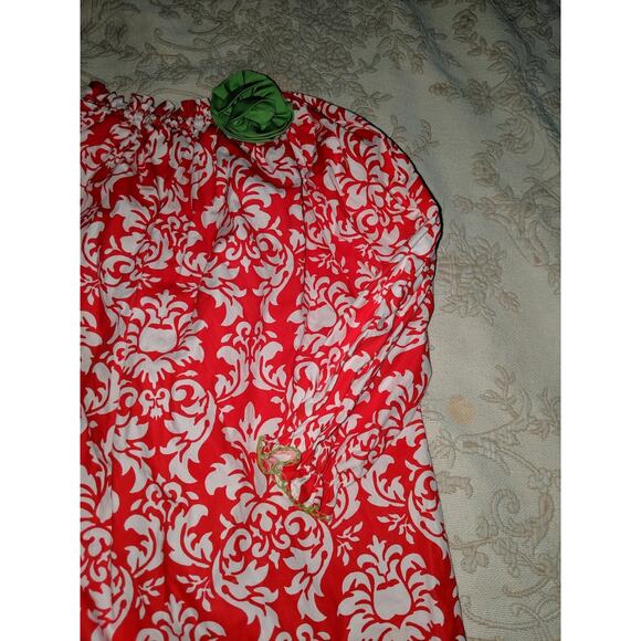 Le Za Me Girls Sz. 4 Red & Green Floral Dress. Beautiful, Classic - Picture 4 of 8
